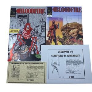 Bloodfire # 1 & #3 Signed by Joseph Zyskowski With COAs & Numbered VF/NM